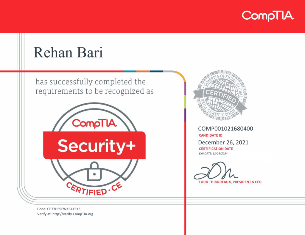 CompTIA Security+ SY0-601